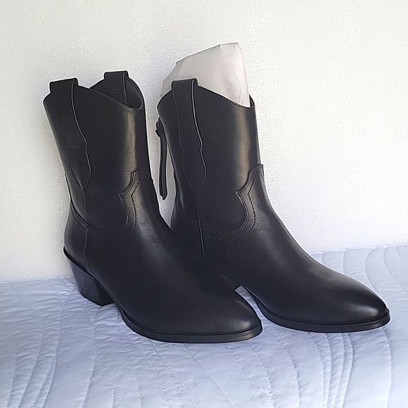 Shoes - Western Cowboy Boots For Women Mid Calf Cowgirl Boots With Low Heel